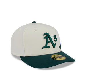 59Fifty Oakland Athletics New Era Chrome 2T Tonal Floral Pre Curved Fitted Hat - Green UV