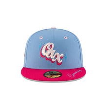 Load image into Gallery viewer, 59Fifty LMB Guerreros de Oaxaca Game Cap ALT AOP Mex Flag SP 2T Sky Blue/Pink Rose - Black UV
