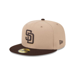 59Fifty San Diego Padres 2T Camel/Brown Fitted Hat - Gray UV