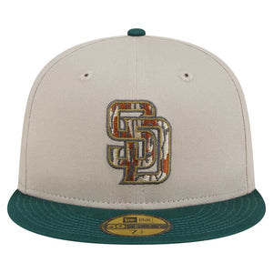 59Fifty San Diego Padres New Era Lifestyle Tree Bark Fill Fitted Hat - Gray UV