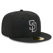 Load image into Gallery viewer, 59Fifty New Era San Diego Padres Side Script Black - Grey UV

