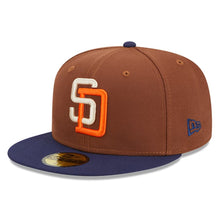 Load image into Gallery viewer, 59Fifty San Diego Padres Harvest 25th Anniversary Game 2T Brown/Navy - Gray UV
