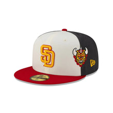 Load image into Gallery viewer, 59Fifty New Era San Diego Padres MLB City Element Dominican Republic White/Graphite Fitted Hat - Dark Yellow UV
