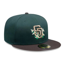 Load image into Gallery viewer, 59Fifty New Era San Diego Padres MLB City Element Guatemala Green/Brown Fitted Hat - Tan UV

