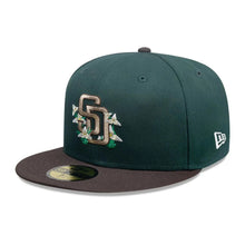Load image into Gallery viewer, 59Fifty New Era San Diego Padres MLB City Element Guatemala Green/Brown Fitted Hat - Tan UV

