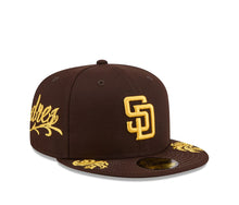 Load image into Gallery viewer, 59Fifty New Era San Diego Padres Wordmark Script Brown - Grey UV
