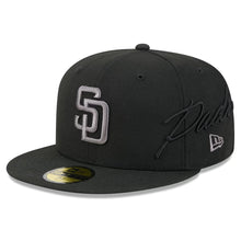 Load image into Gallery viewer, 59Fifty New Era San Diego Padres Side Script Black - Grey UV
