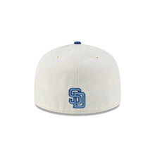 Load image into Gallery viewer, 59Fifty New Era San Diego Padres MLB City Element El Salvador White/Blue Fitted Hat - Green UV
