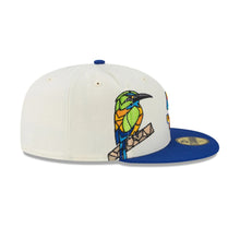 Load image into Gallery viewer, 59Fifty New Era San Diego Padres MLB City Element El Salvador White/Blue Fitted Hat - Green UV
