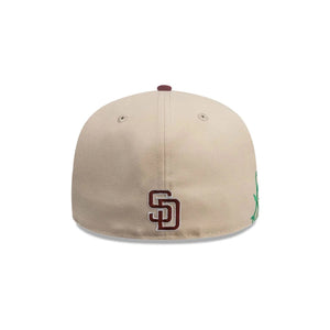 59Fifty New Era San Diego Padres MLB City Element Chile Tan/Dark Red Fitted Hat - Green UV