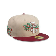 Load image into Gallery viewer, 59Fifty New Era San Diego Padres MLB City Element Chile Tan/Dark Red Fitted Hat - Green UV
