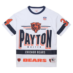 Men's Mitchell & Ness Chicago Bears White Walter Payton Vintage Logo T-Shirt