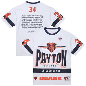 Men's Mitchell & Ness Chicago Bears White Walter Payton Vintage Logo T-Shirt