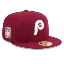 Load image into Gallery viewer, 59Fifty Philadelphia Phillies Maroon 2025 Hall of Fame Fitted Hat - Green UV
