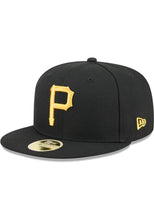 Load image into Gallery viewer, 59Fifty Pittsburgh Pirates Black 2025 Hall of Fame Fitted Hat - Green UV
