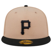 Load image into Gallery viewer, 59Fifty Pittsburgh Pirates 2T Camel/Black Fitted Hat - Gray UV
