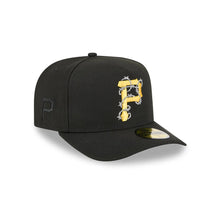 Load image into Gallery viewer, 59Fifty A-Frame Pittsburgh Pirates Black Barbed Wire Pre Curved Fitted Hat - Gray UV
