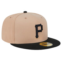 Load image into Gallery viewer, 59Fifty Pittsburgh Pirates 2T Camel/Black Fitted Hat - Gray UV
