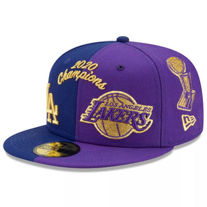 59Fifty Los Angeles Dodgers and Lakers 2020 Dual Champions New Era Fitted Hat - Blue/Purple UV