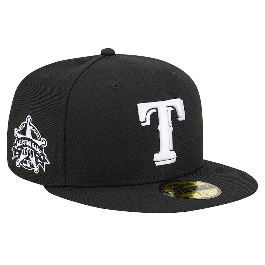 Men's New Era 59Fifty Texas Rangers 1995 ASG Black/White Fitted - Gray UV