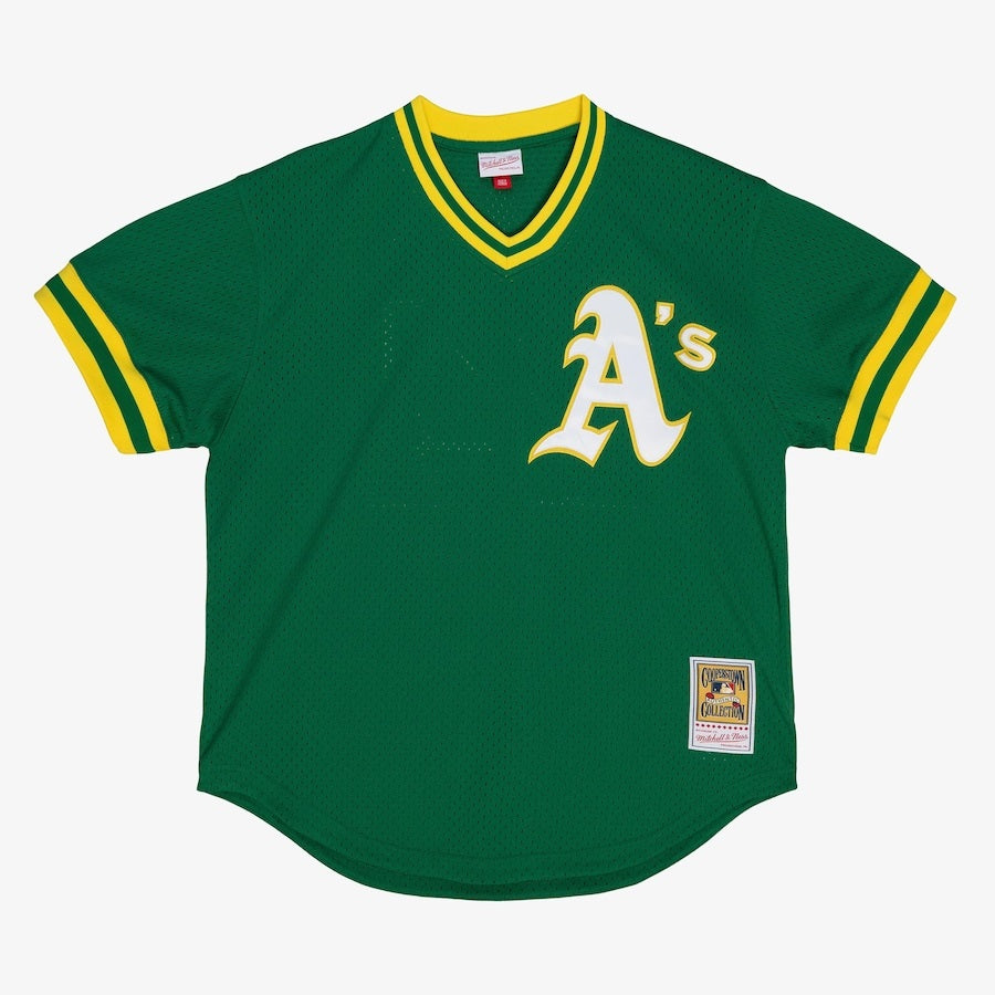 Mitchell & Ness Men's Rickey Henderson Kelly Green Oakland Athletics Authentic Batting Practice Jersey
