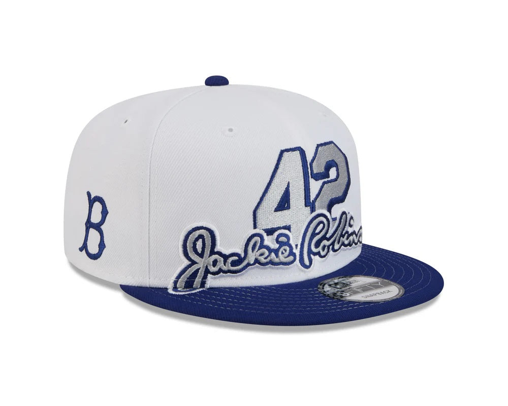 9Fifty Snapback Brooklyn Dodgers Jackie Robinson Signature Chrome/Royal - Gray UV