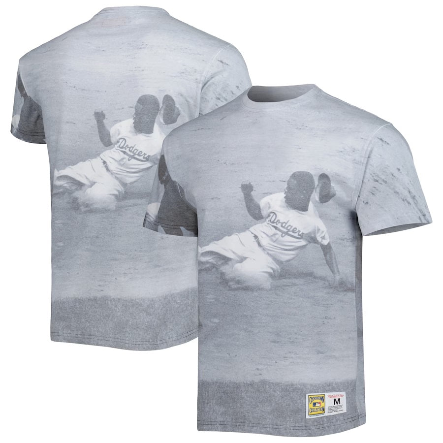 Mitchell & Ness Jackie Robinson Graphic T-Shirt - Gray