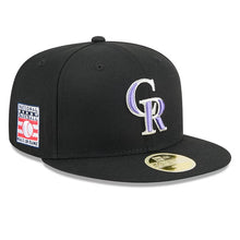 Load image into Gallery viewer, 59Fifty Colorado Rockies Black 2025 Hall of Fame Fitted Hat - Green UV
