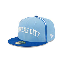 Load image into Gallery viewer, 59Fifty Kansas City Royals Powder Blues 2-Tone Light Blue/Royal - Green UV
