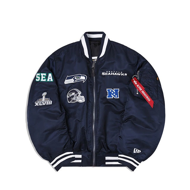 Seattle Seahawks X New Era X Alpha Industries MA-1 Bomber Jacket