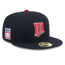 Load image into Gallery viewer, 59Fifty Minnesota Twins Navy 2025 Hall of Fame Fitted Hat - Green UV
