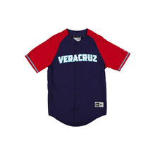 Load image into Gallery viewer, 2025 New Era Liga Mexicana LMB 100th Anniversary El Aguila de Veracruz Authentic Away Jersey - Navy/Red

