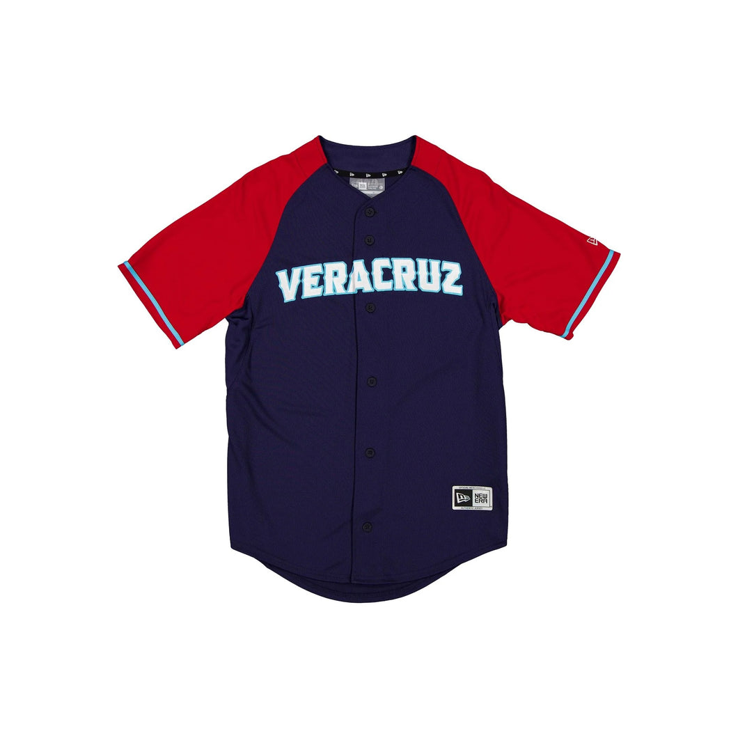 2025 New Era Liga Mexicana LMB 100th Anniversary El Aguila de Veracruz Authentic Away Jersey - Navy/Red