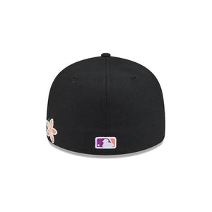 59Fifty Washington Nationals New Era Black Tonal Floral Pre Curved Fitted Hat - Green UV