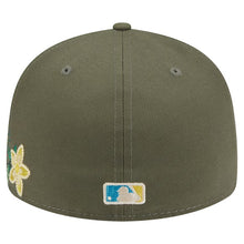 Load image into Gallery viewer, 59Fifty Washington Nationals New Era Olive Tonal Floral Pre Curved Fitted Hat - Green UV
