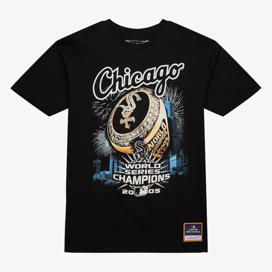 Men's Mitchell & Ness Chicago White Sox 2005 World Series Champions Ring T-Shirt - Black