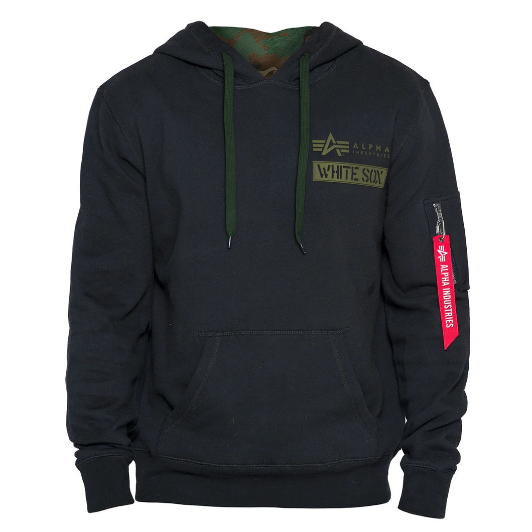 Men's New Era X Alpha Industries Chicago White Sox Primary Logo Black/Camo Hoodie