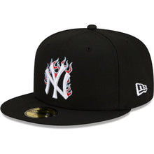 Load image into Gallery viewer, 59Fifty New York Yankees New Era Black 1996 World Series Team Fire - Icy UV
