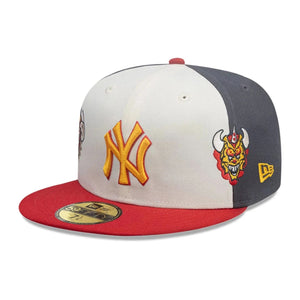 59Fifty New Era New York Yankees MLB City Element Dominican Republic White/Graphite Fitted Hat - Dark Yellow UV