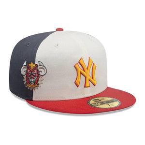 59Fifty New Era New York Yankees MLB City Element Dominican Republic White/Graphite Fitted Hat - Dark Yellow UV