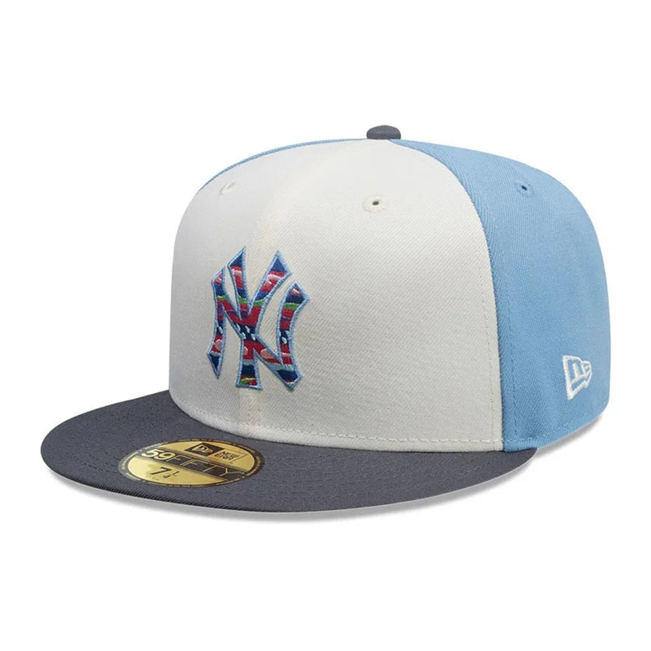 59Fifty New Era New York Yankees MLB City Element Guatemala White/Pastel Blue Fitted Hat - Multi UV