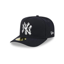 Load image into Gallery viewer, 59Fifty A-Frame New York Yankees Navy Barbed Wire Pre Curved Fitted Hat - Gray UV
