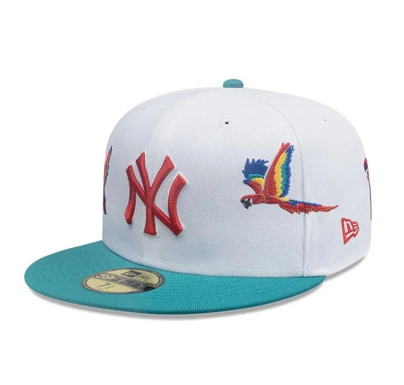 59Fifty New Era New York Yankees MLB City Element Honduras White/Green Fitted Hat - Feather UV