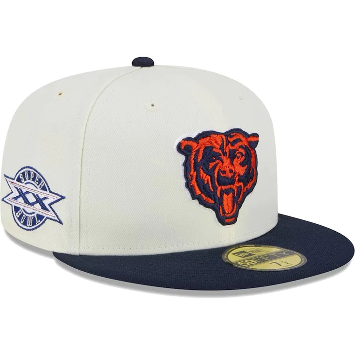 59Fifty Chicago Bears Super Bowl XX Retro 2-tone White/Navy - Gray  UV