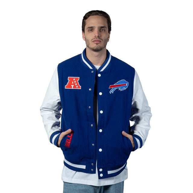 New Era Buffalo Bills Varsity Button Down Jacket