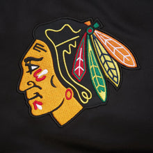 Load image into Gallery viewer, Mitchell &amp; Ness Men&#39;s Chicago Blackhawks Prime Time Full Snap Satin Jacket - Black/Red
