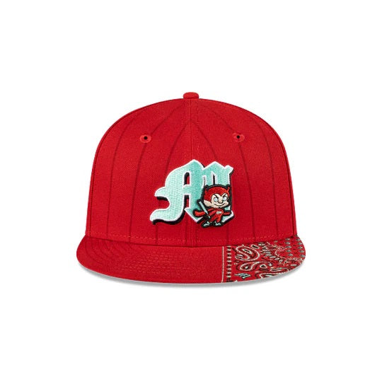 59Fifty Diablos Rojos del Mexico Liga Mexicana de Beisbol Pinstripe Game Cap - Black UV