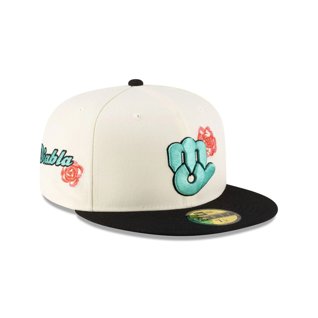 59Fifty LMB x NEWERAMX Diablos del Mexico 2T Roses Chrome/Black - Mint UV