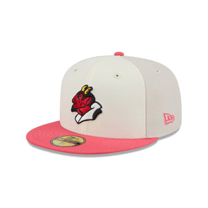 59Fifty LMB x NEWERAMX Diablos del Mexico 3T "Coral" Stone/Chrome/Coral - Black UV