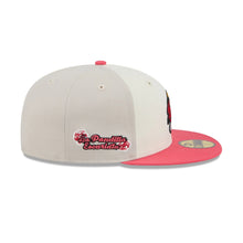 Load image into Gallery viewer, 59Fifty LMB x NEWERAMX Diablos del Mexico 3T &quot;Coral&quot; Stone/Chrome/Coral - Black UV
